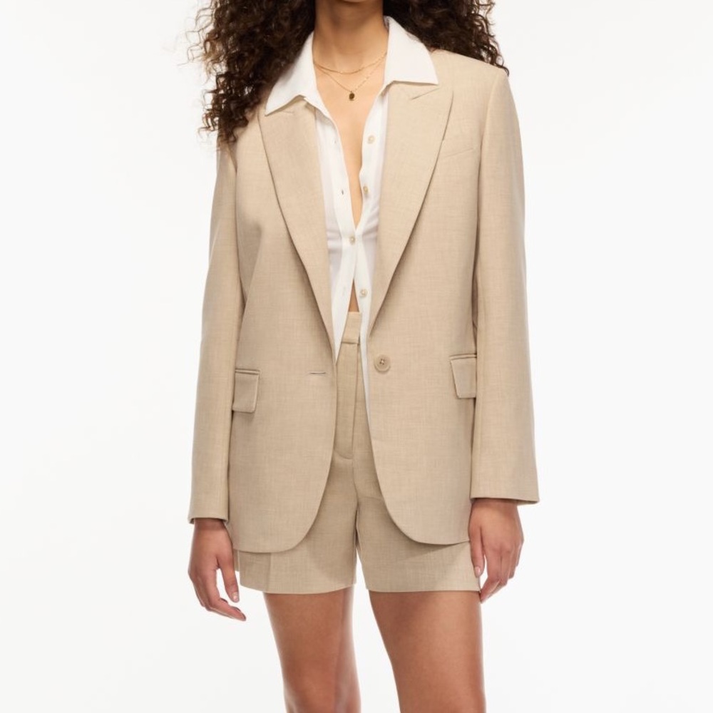 Aritzia Wilfred Flores Blazer in Heather Oat Beige